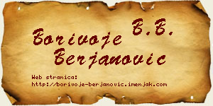 Borivoje Berjanović vizit kartica